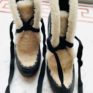 Kate Spade wedge shearling boot